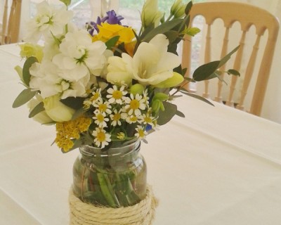 Yellow flowers centrepiece - West Sussex