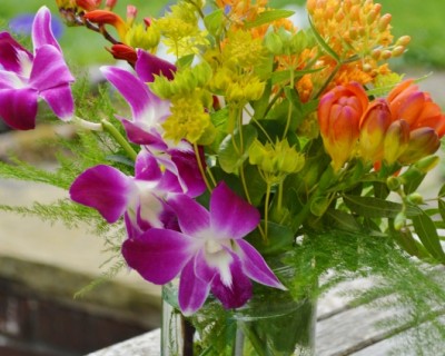 Centrepieces with tropical flowers - Surrey