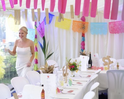 Tropical disco wedding flowers. Colourful sussex wedding. Rainbow wedding flowers. Brighton florist.