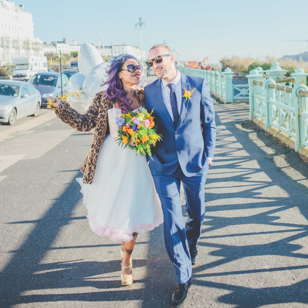 alternative wedding tattooed bride