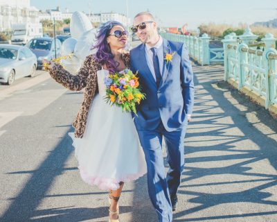 alternative wedding tattooed bride