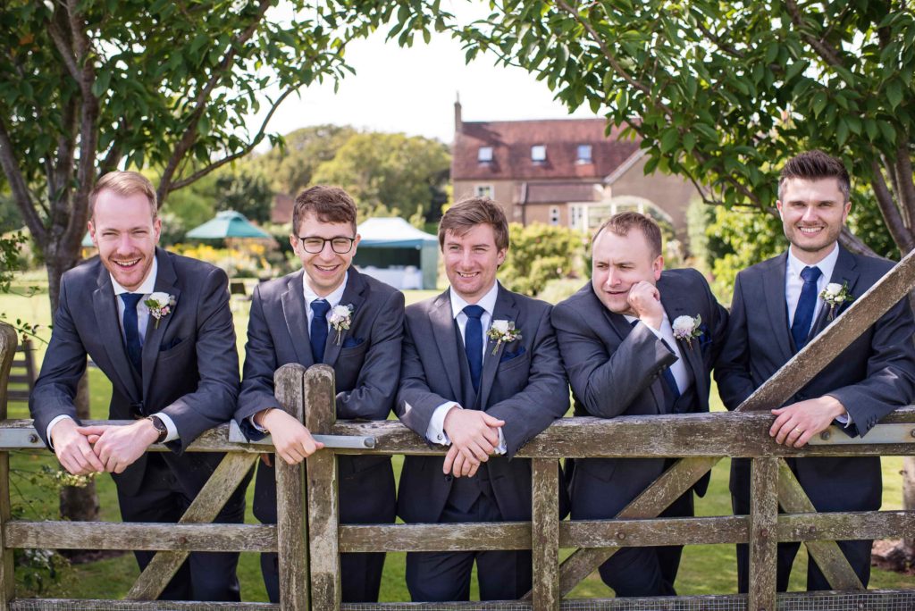 Groom and Ushers at Pangdean Barn Wedding 