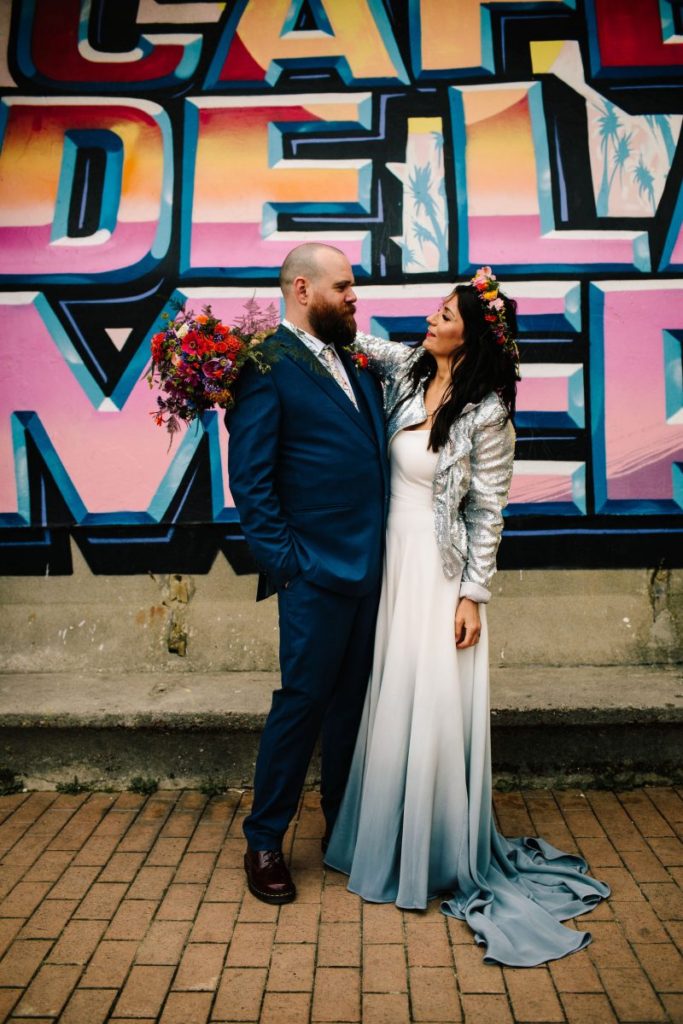 bridal silver sequin jacket at Brighton Music Hall